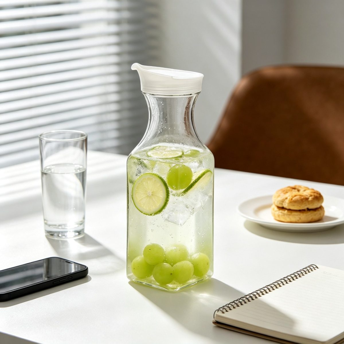 BY-9177B unbreakable PC juice pitcher (tea) - in use for tea at the office