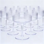main BY 9226DZ elsjoy acrylic ribbed wide cocktail glass clear transparent goblet party wedding bar display 3