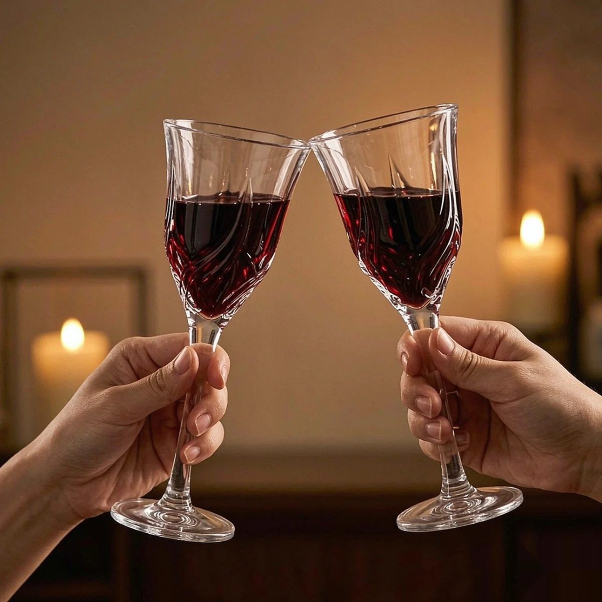 BY-9918-1 Acrylic wine goblet in handheld toasting