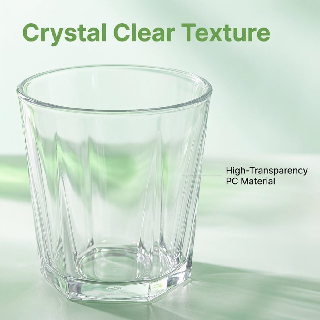 main modelby9211 crystal design reusable unbreakable polycarbonate clear drink water beer whisky cup restaurants hotel main display 6
