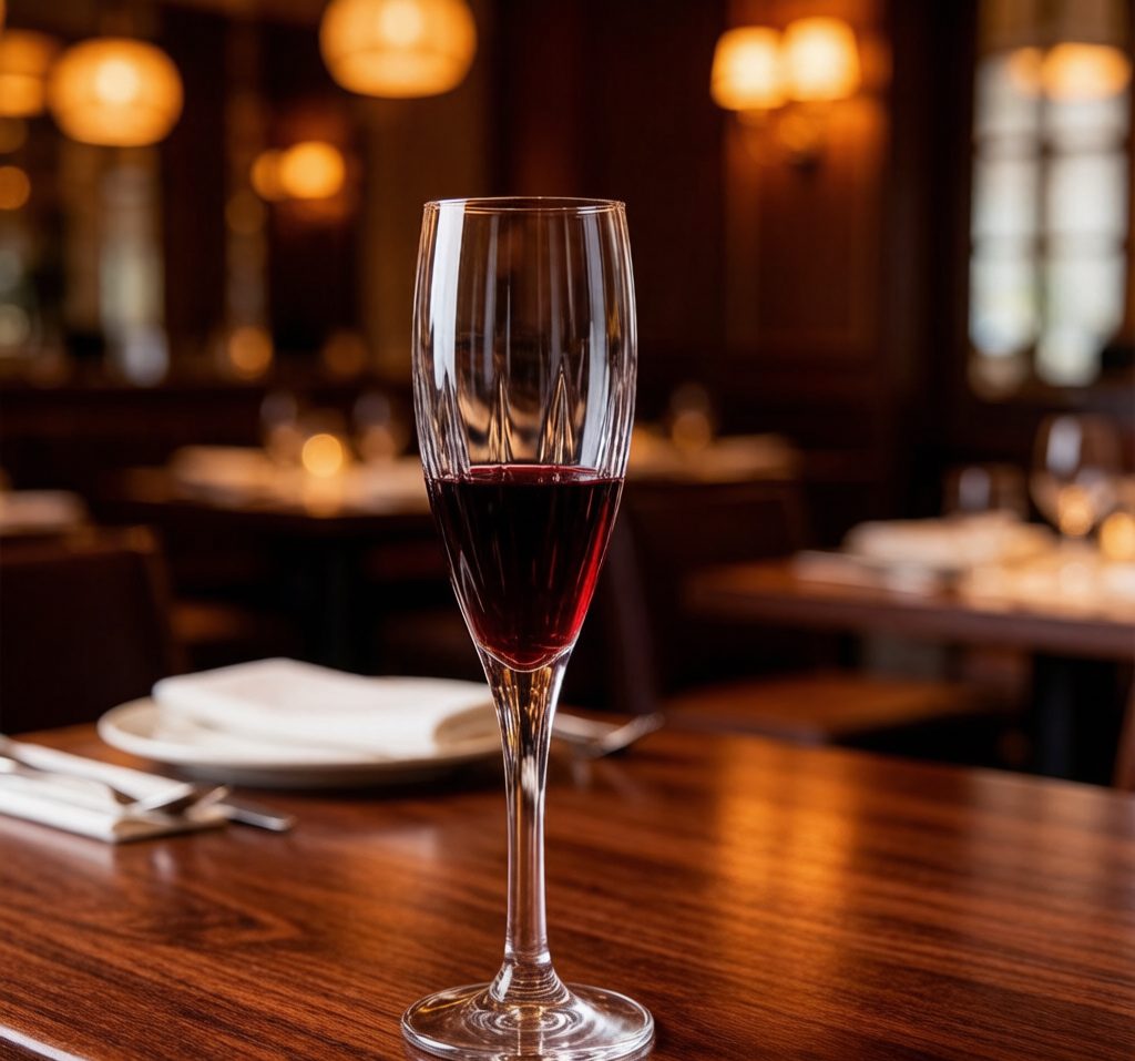 BY-9919 unbreakable PC wine glass in restaurant
