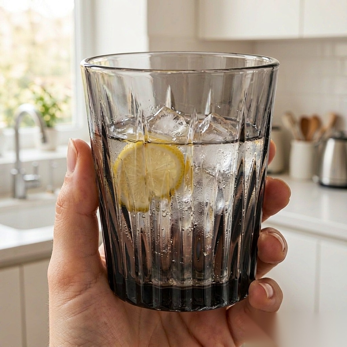 polycarbonate PC diamond glass  handheld iced drink scene