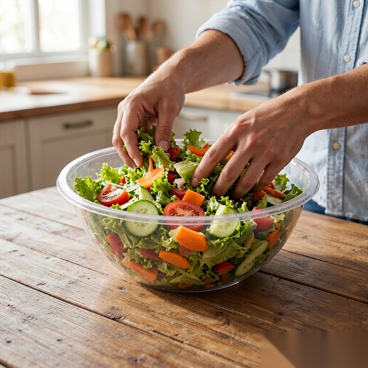 clear salad bowl BY-8458 / BY-8457 — Fresh salad service