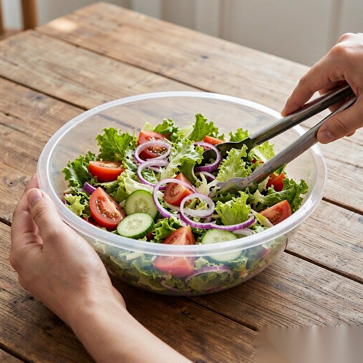 clear salad bowl BY-8458 / BY-8457 — Fresh salad service