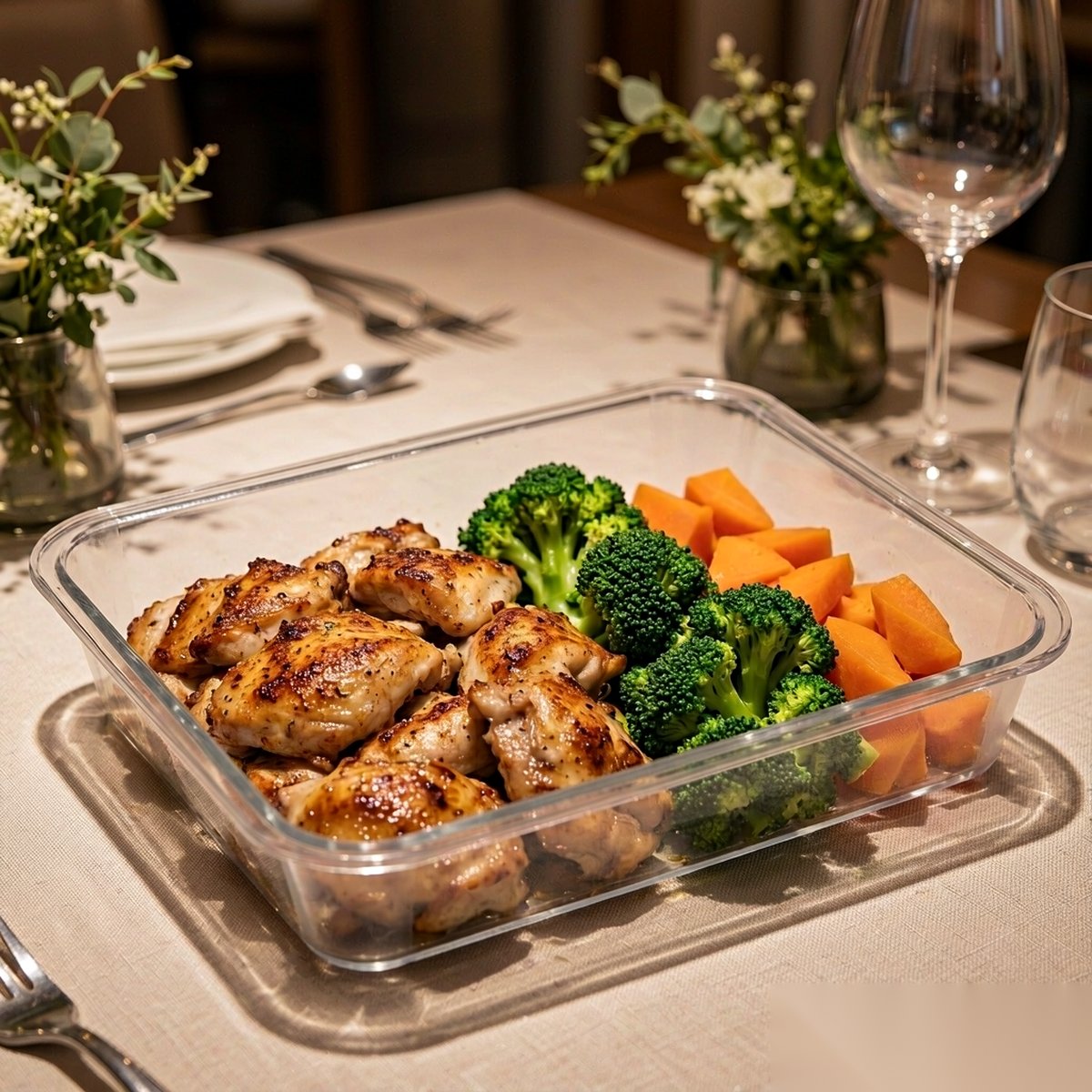 clear square serving plate BY-8470 — Served dishes