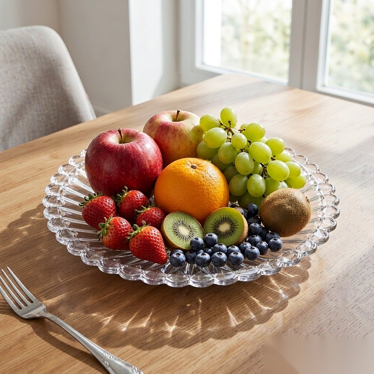 detail 01 by 8501 elsjoy acrylic fruit plate clear fresh fruit display scene