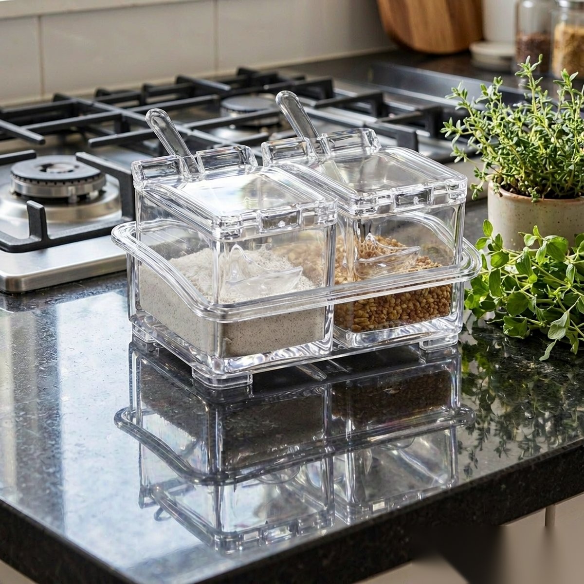 detail 01 by 9010 elsjoy acrylic condiment set clear kitchen counter scene
