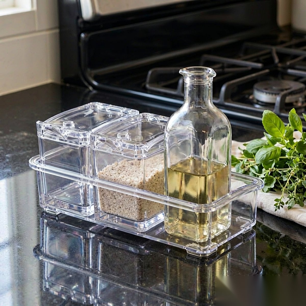 detail 01 by 9011 elsjoy acrylic condiment set clear kitchen counter scene