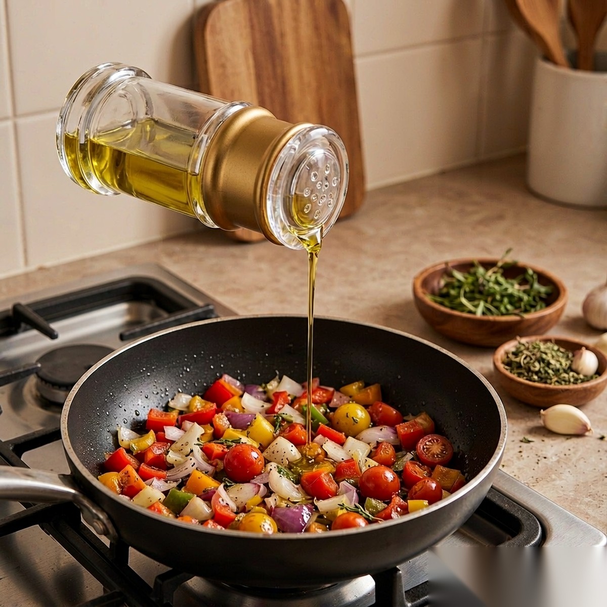 detail 01 by 9035a elsjoy acrylic oil bottle clear olive oil pour scene