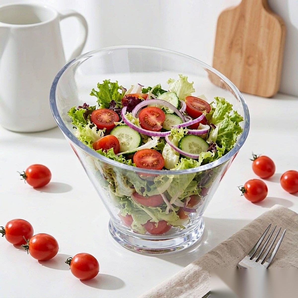 clear angled serving bowl BY-9053 — Salad and cereal service
