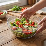 detail 01 by 9151 elsjoy acrylic salad bowl clear fresh salad scene