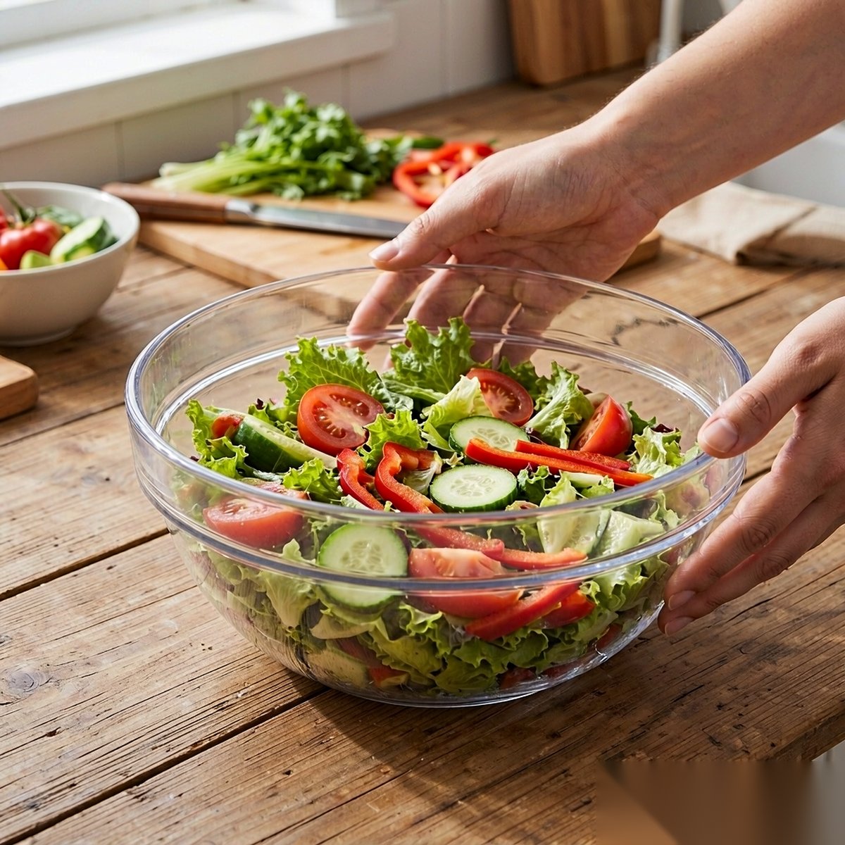clear salad bowl BY-9151 — Fresh salad service