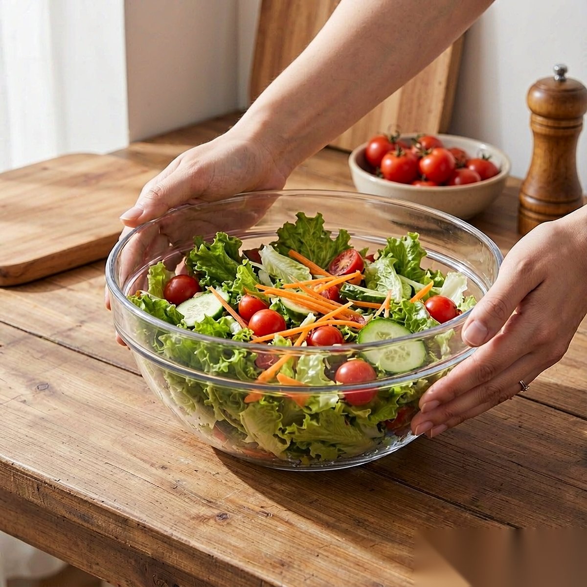 clear salad bowl BY-9154 — Fresh salad service