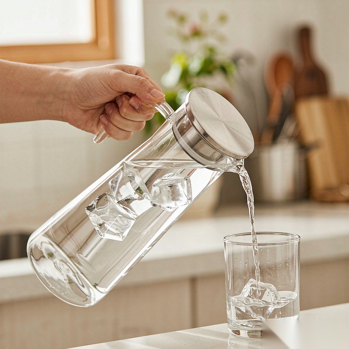 detail 01 by 9160c elsjoy acrylic water pitcher 1500ml trans steel handheld pouring scene