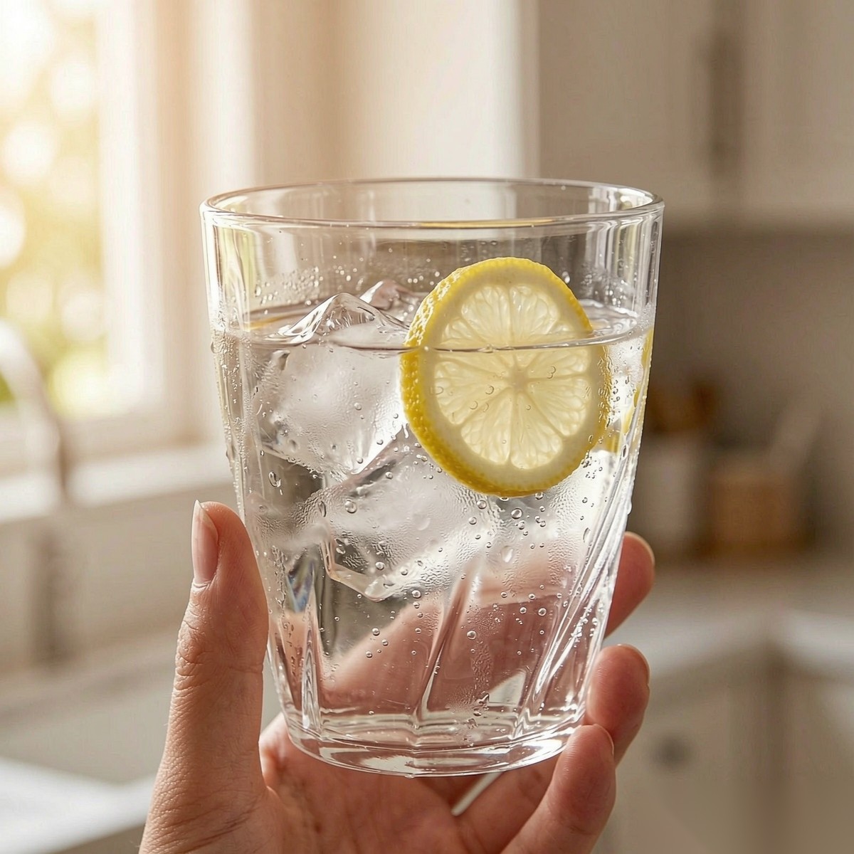 polycarbonate PC mouthwash cup  handheld iced drink scene