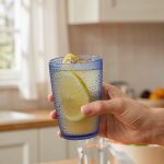 detail 01 by 9309b elsjoy acrylic dot textured tumbler cup 250ml blue std handheld iced drink scene