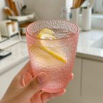 detail 01 by 9309c elsjoy acrylic dot textured tumbler cup 210ml pink std handheld iced drink scene