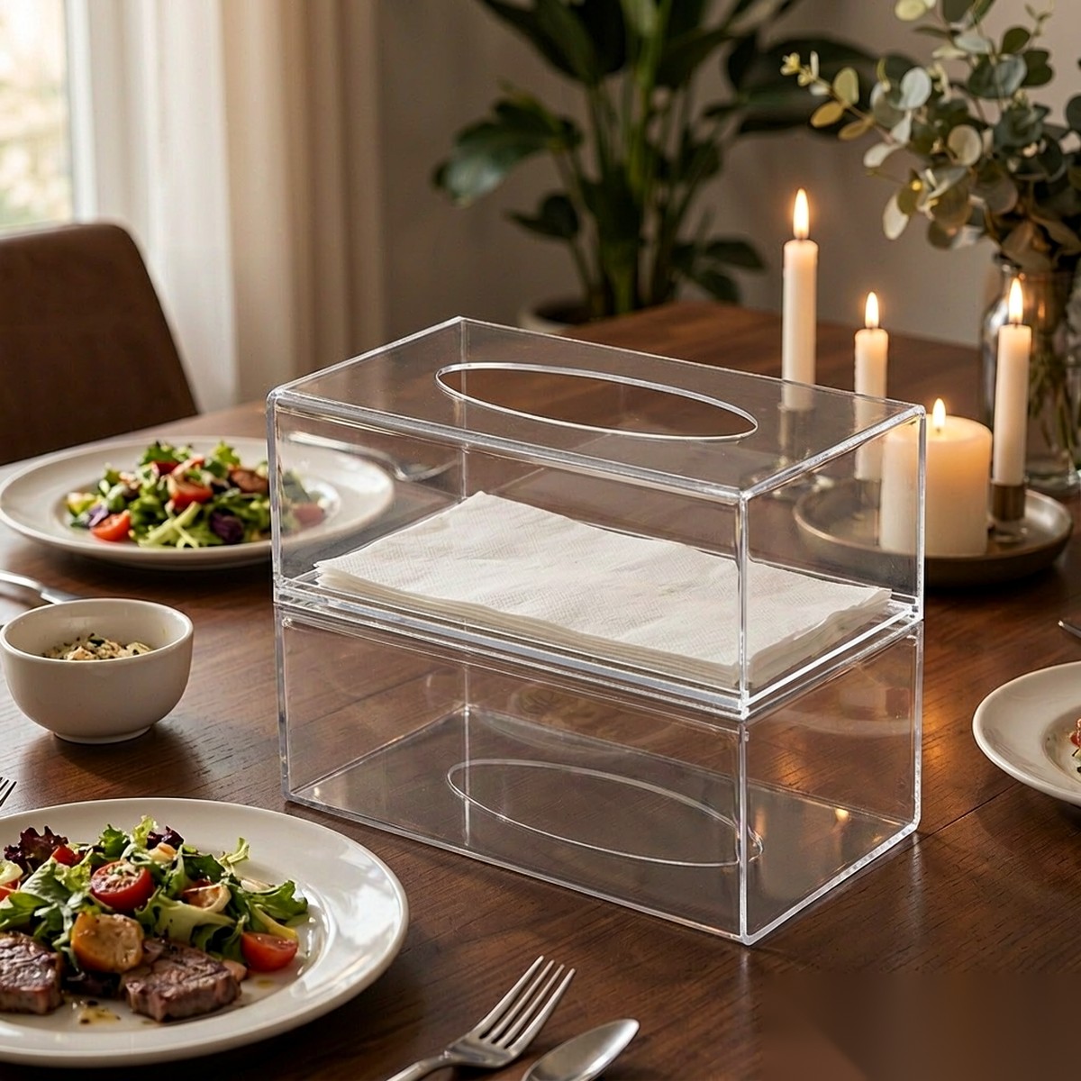 detail 01 by 9405 elsjoy acrylic napkin holder clear dining table scene