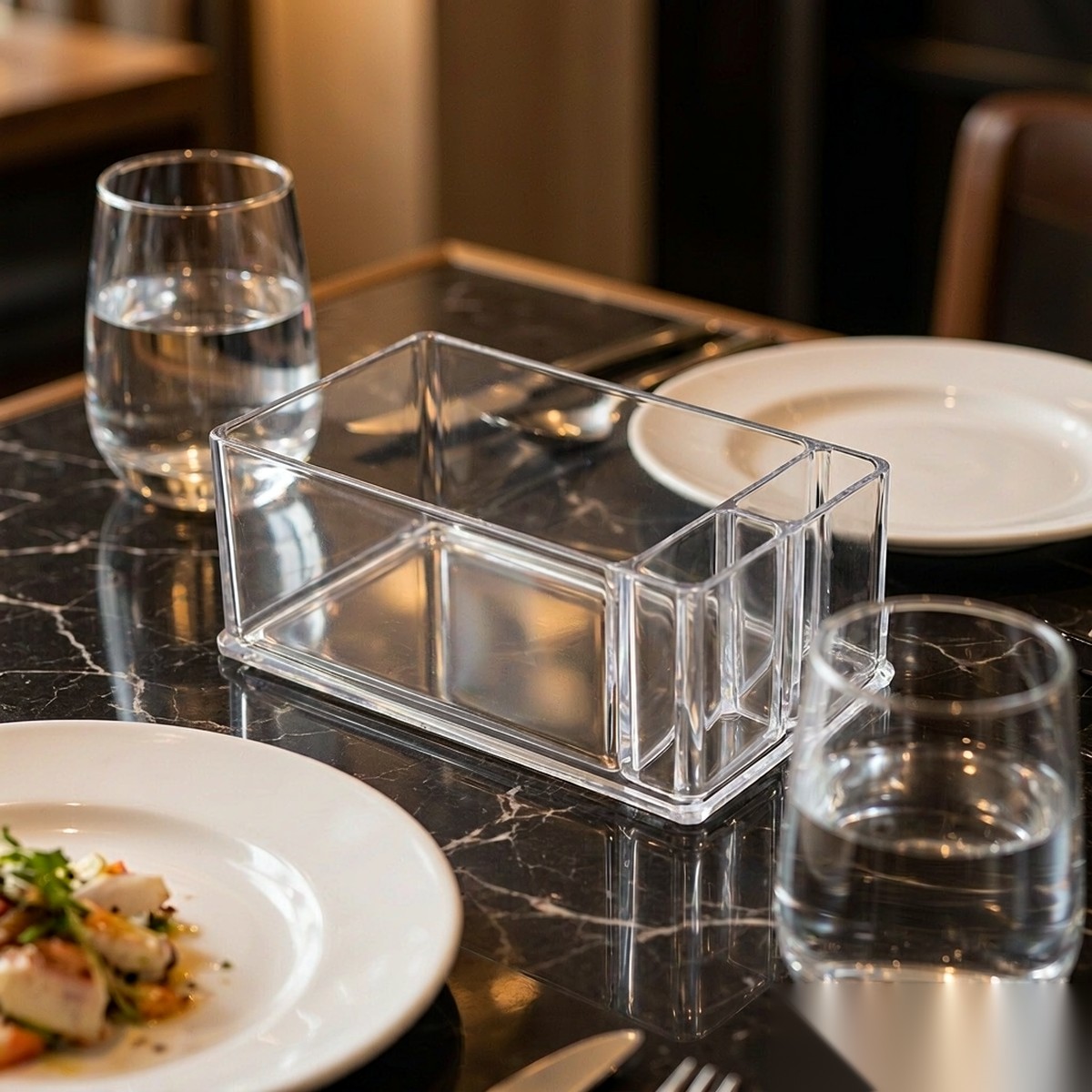 detail 02 by 3016 elsjoy acrylic napkin holder clear restaurant service scene