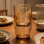detail 02 by 8021b elsjoy acrylic diamond cut tumbler cup amber std dining table dinner scene