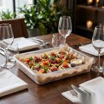 detail 02 by 8467 elsjoy acrylic square plate clear restaurant plating scene