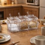 detail 02 by 9011 elsjoy acrylic condiment set clear dining table set scene