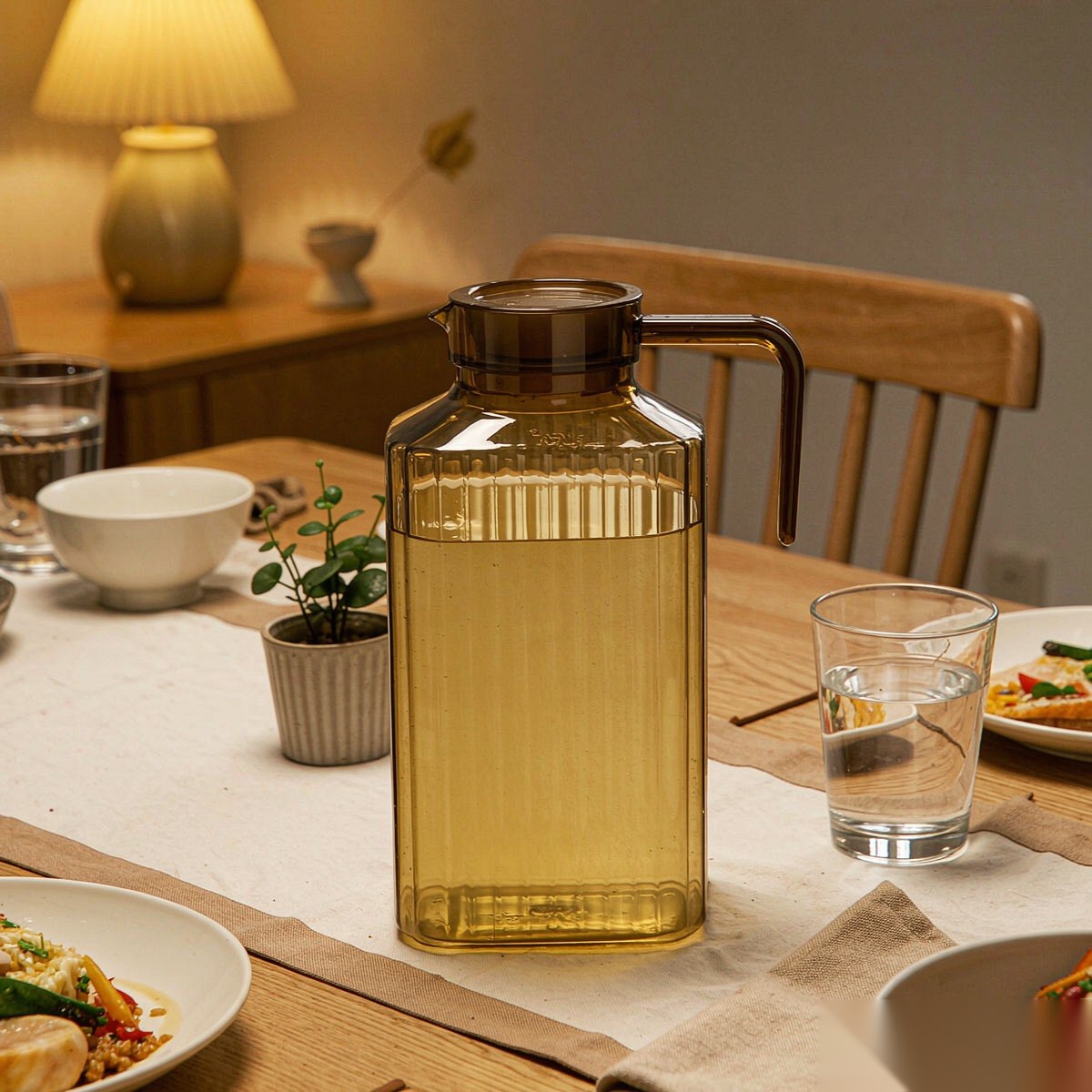 detail 02 by 9141a elsjoy acrylic water pitcher 1500ml tea std dining table dinner scene