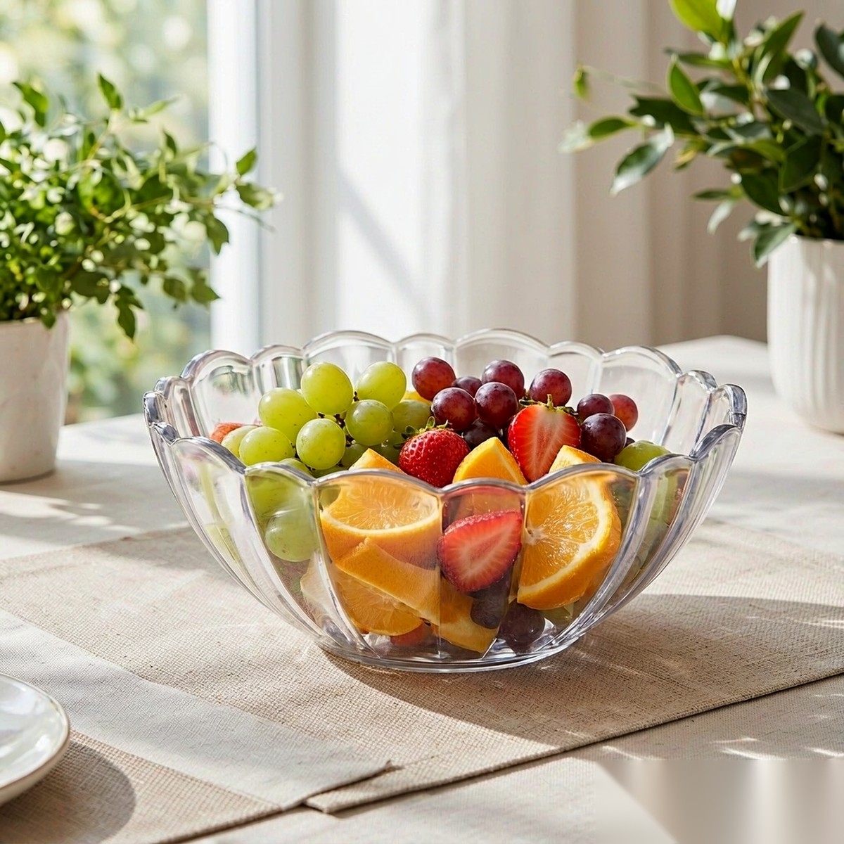 clear lotus bowl BY-9150A — Fruit display