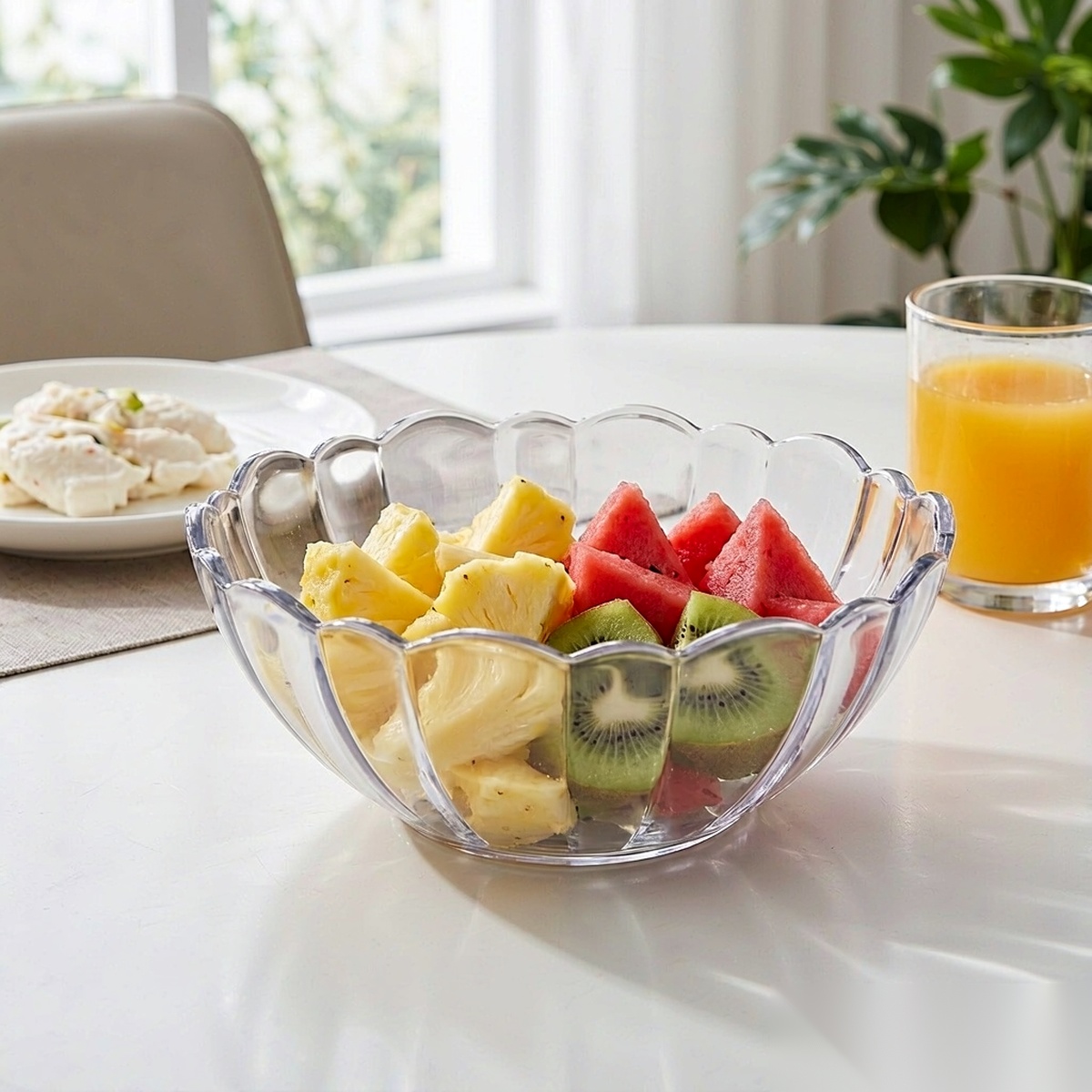 clear lotus bowl BY-9150B — Fruit display