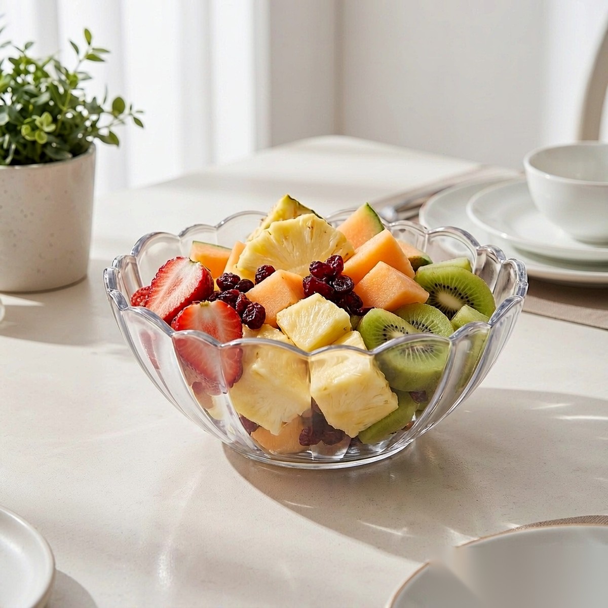clear lotus bowl BY-9150D — Fruit display