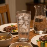 detail 02 by 9304d elsjoy acrylic octagon tumbler cup 370ml trans std dining table dinner scene