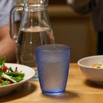 detail 02 by 9309b elsjoy acrylic dot textured tumbler cup 250ml blue std dining table dinner scene