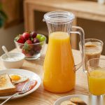 detail 02 by 9310a elsjoy acrylic juice pitcher 1600ml trans std family breakfast table scene
