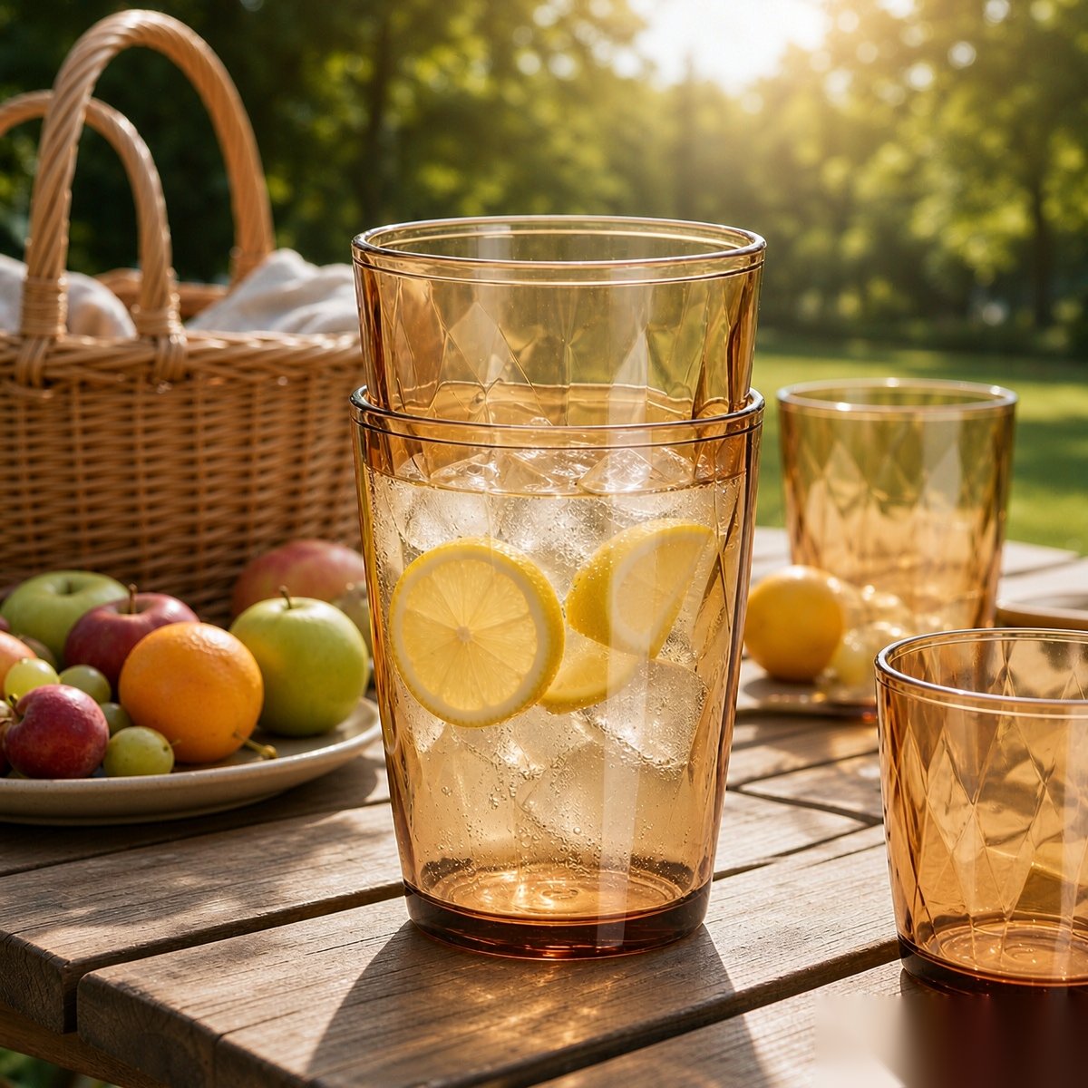 polycarbonate PC diamond glass outdoor picnic scene