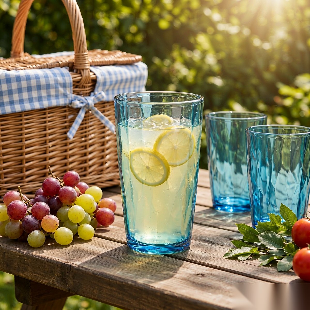 polycarbonate PC diamond glass outdoor picnic scene