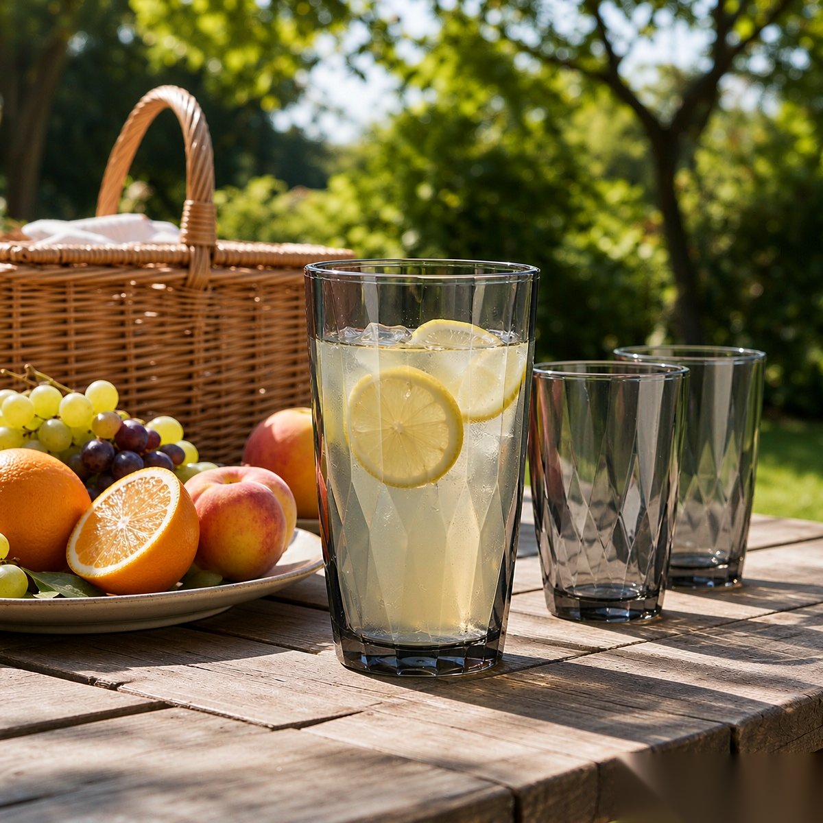polycarbonate PC diamond glass  outdoor picnic scene