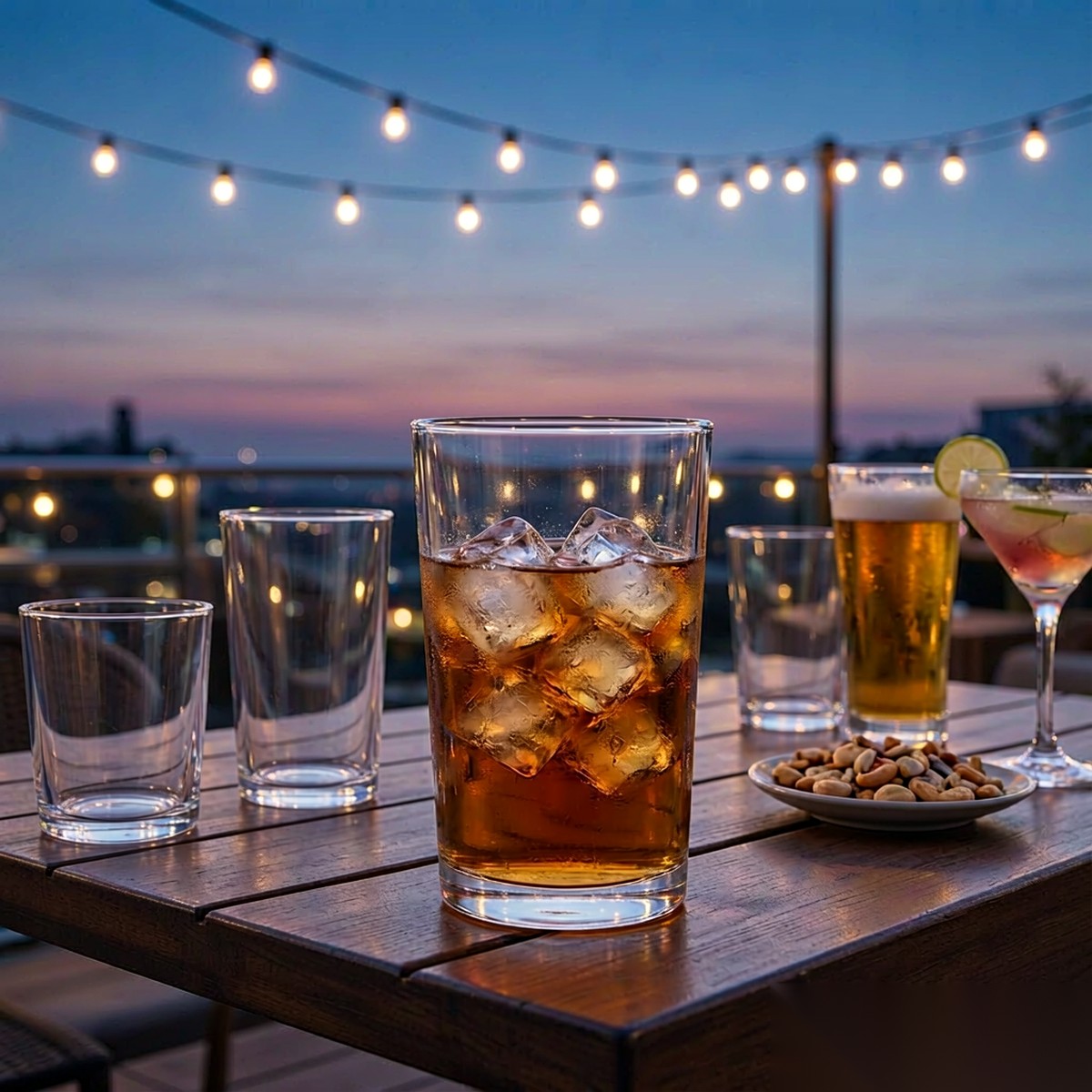 polycarbonate PC bar / milk tea / beverage  terrace party scene