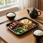 detail 03 by 8469 elsjoy acrylic square plate black home dinner scene
