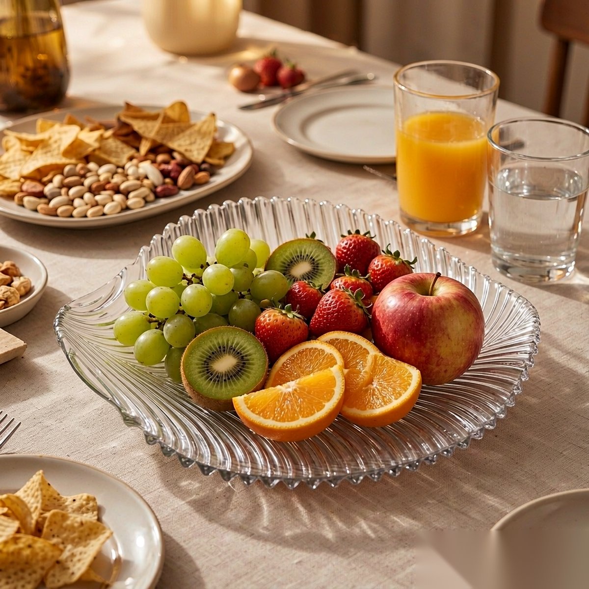 detail 03 by 8712 elsjoy acrylic fruit plate clear party gathering scene