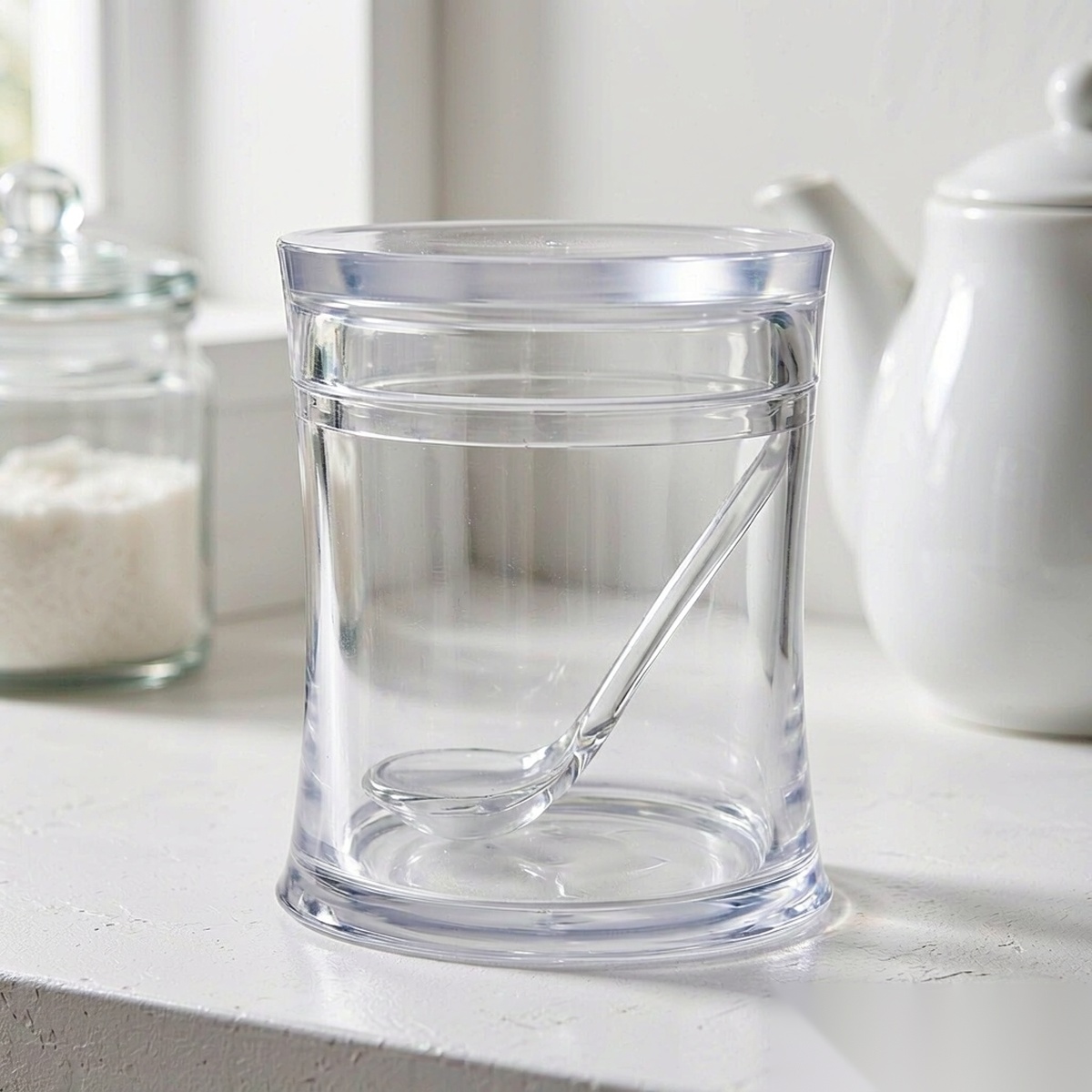 detail 03 by 9006 elsjoy acrylic sugar bowl clear kitchen shelf display scene