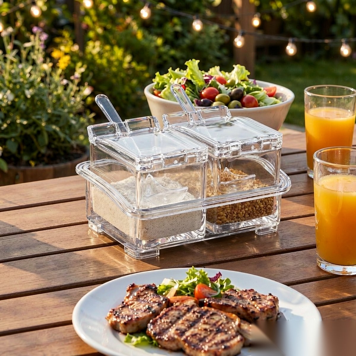 detail 03 by 9010 elsjoy acrylic condiment set clear outdoor bbq scene