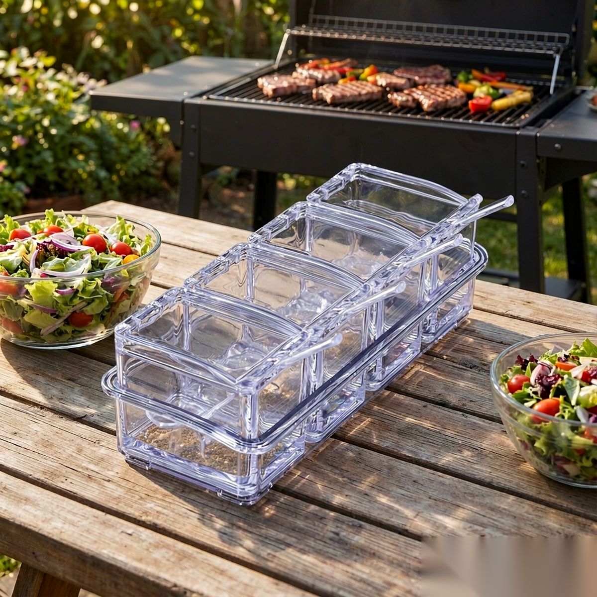 detail 03 by 9012 elsjoy acrylic condiment set clear outdoor bbq scene