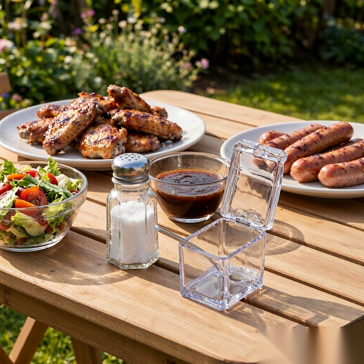 detail 03 by 9013 elsjoy acrylic condiment set clear outdoor bbq scene