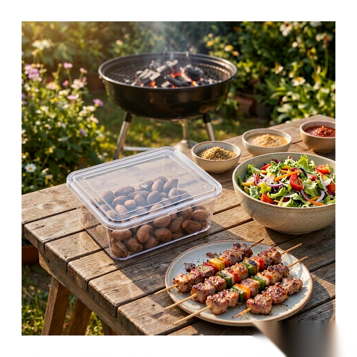 detail 03 by 9015 elsjoy acrylic condiment set clear outdoor bbq scene