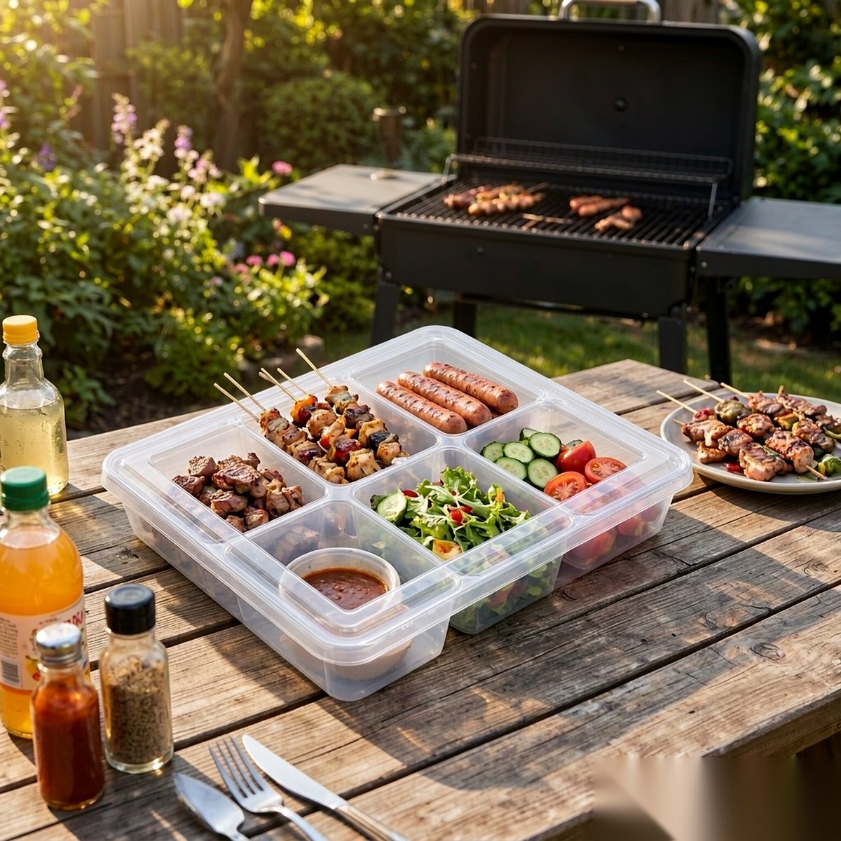 detail 03 by 9016 elsjoy acrylic condiment set clear outdoor bbq scene