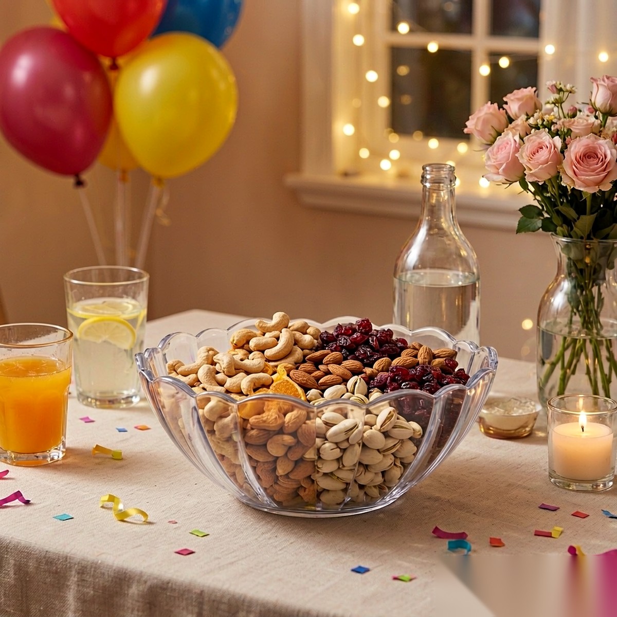 clear lotus bowl BY-9150B — Party table