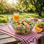 detail 03 by 9153 elsjoy acrylic salad bowl clear picnic table scene