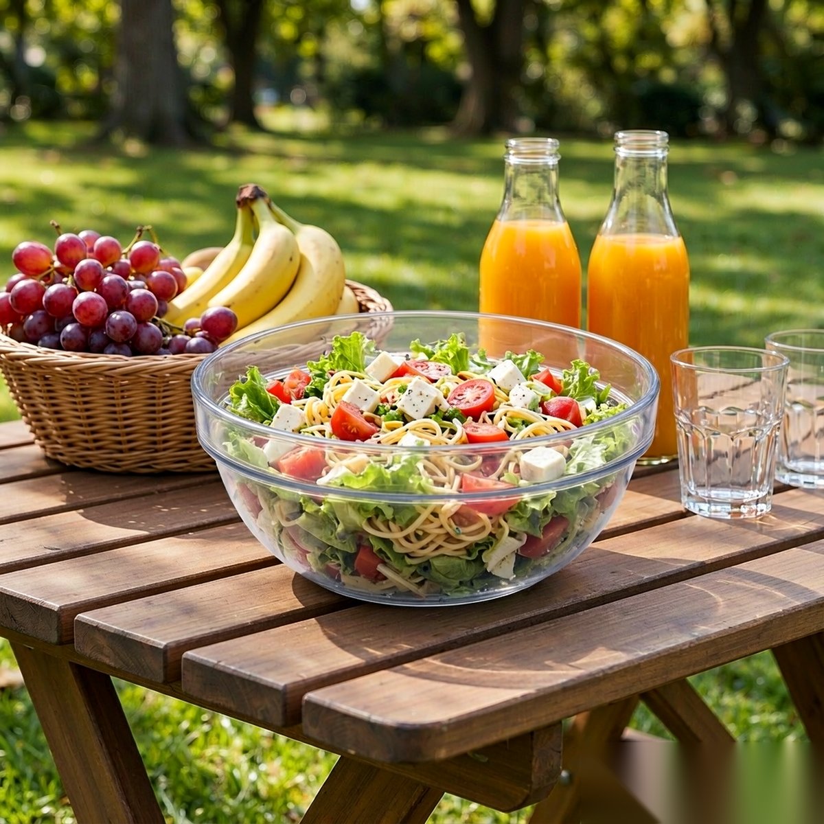 clear salad bowl BY-9154 — Outdoor and picnic use