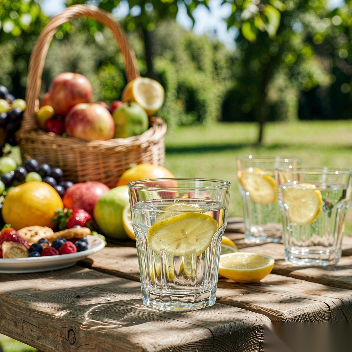 polycarbonate PC octagonal glass  outdoor picnic scene