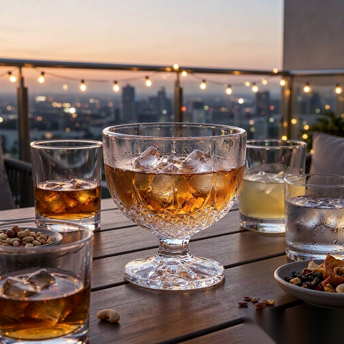 polycarbonate PC bar / milk tea / beverage  terrace party scene